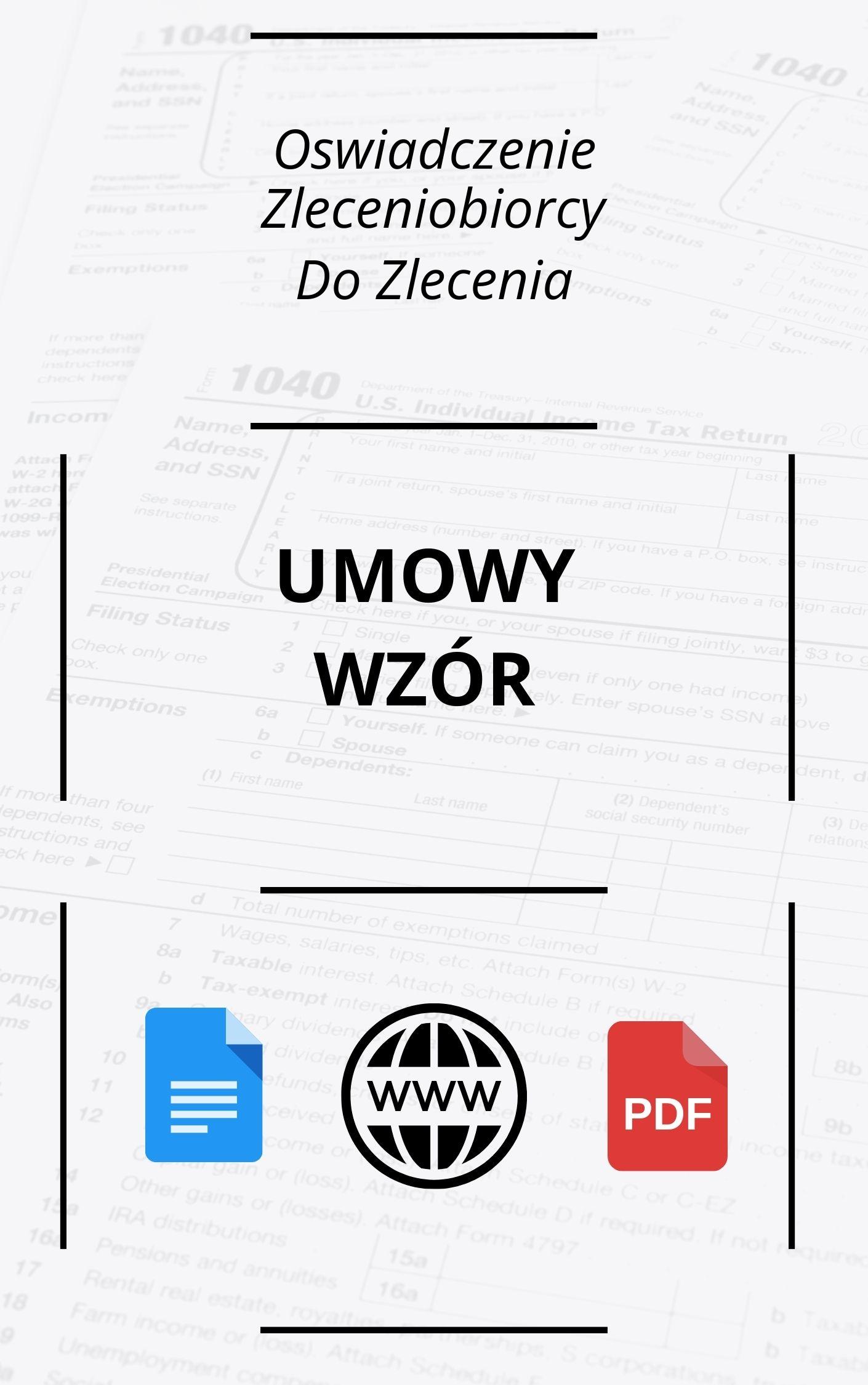 Oświadczenie Zleceniobiorcy Do Umowy Zlecenia